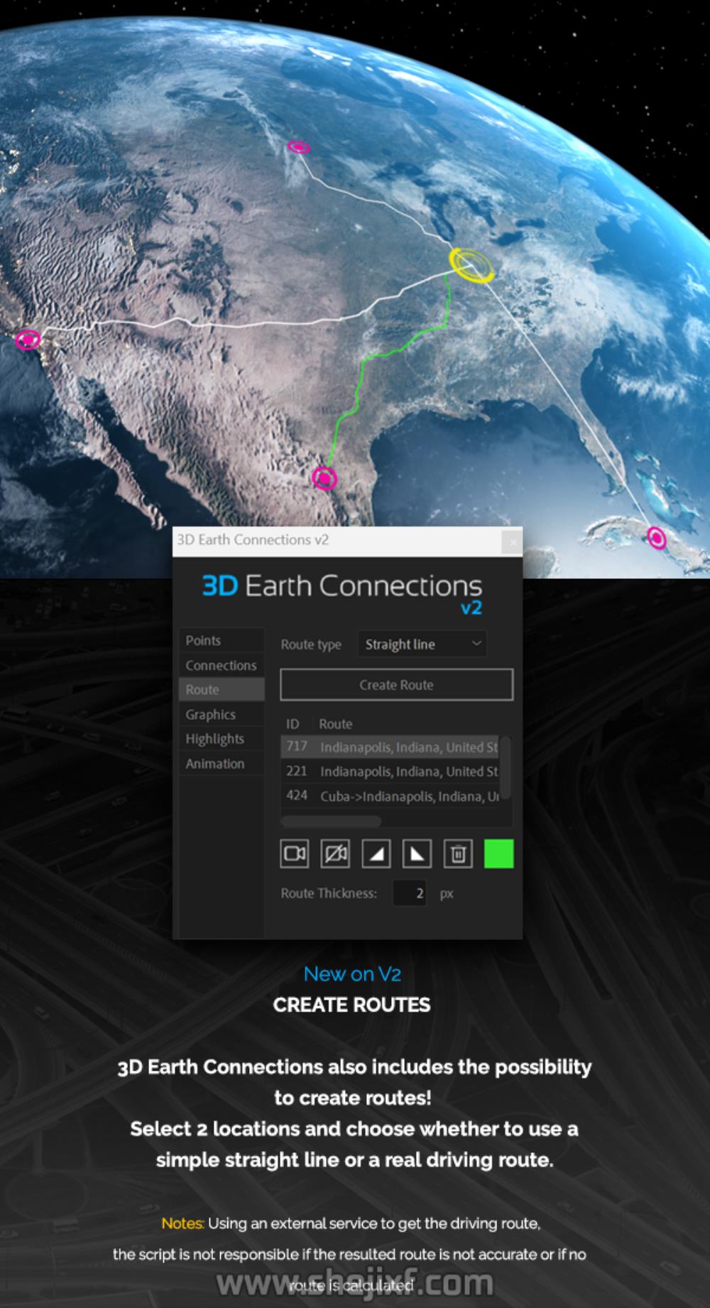 AE模板 科技感三维地球世界地图任意国家地点连线动画 Videohive  3D Earth Connections V2插图5