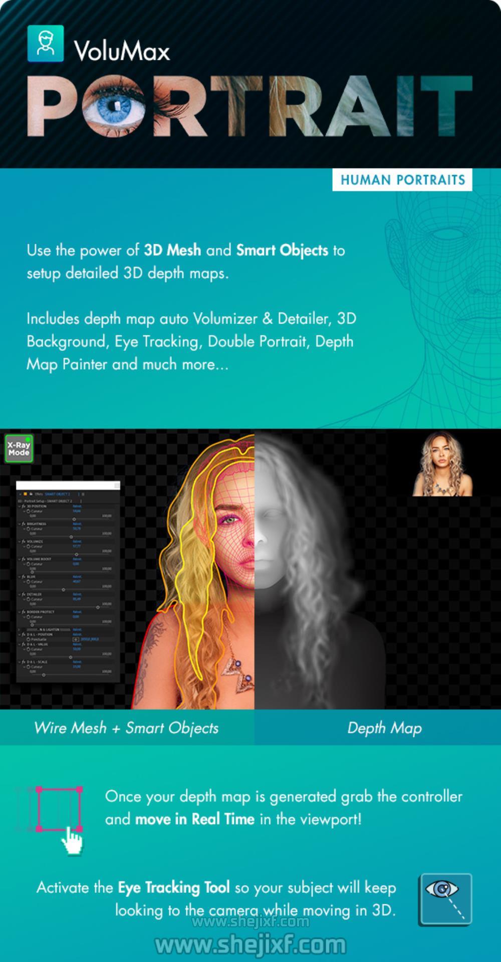 潮流2D平面图像照片转3D摄像机推拉旋转景深动画场景AE模版工具包 VoluMax  3D Photo Animator V6插图3