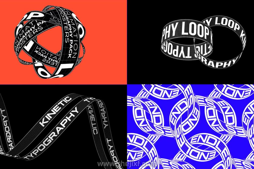 AE模板/PR预设 潮流文本标题logo演示循环动画特效设计素材 Kinetic Typography Elements插图