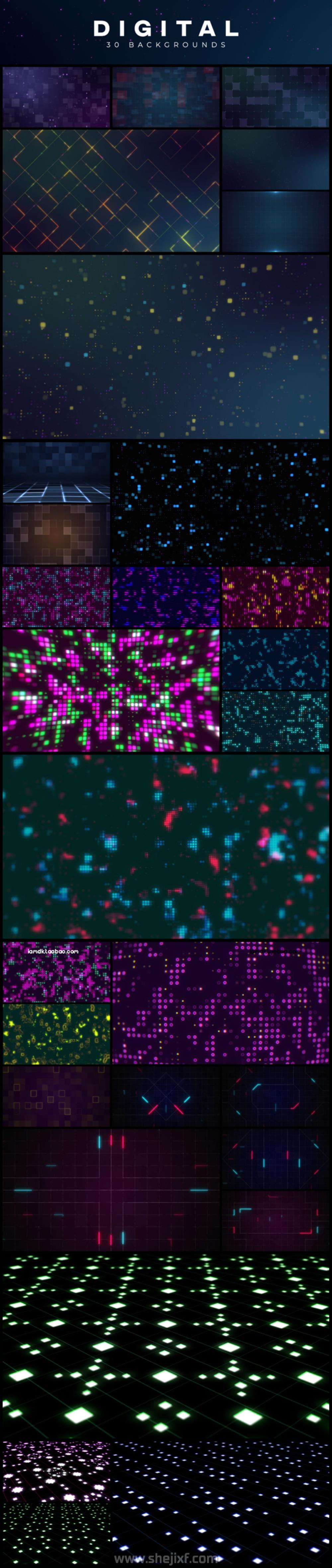 AE脚本 300组循环背景抽象科技感HUD渐变点线粒子视频动画预设 iBG | 300+ Loop Backgrounds插图7