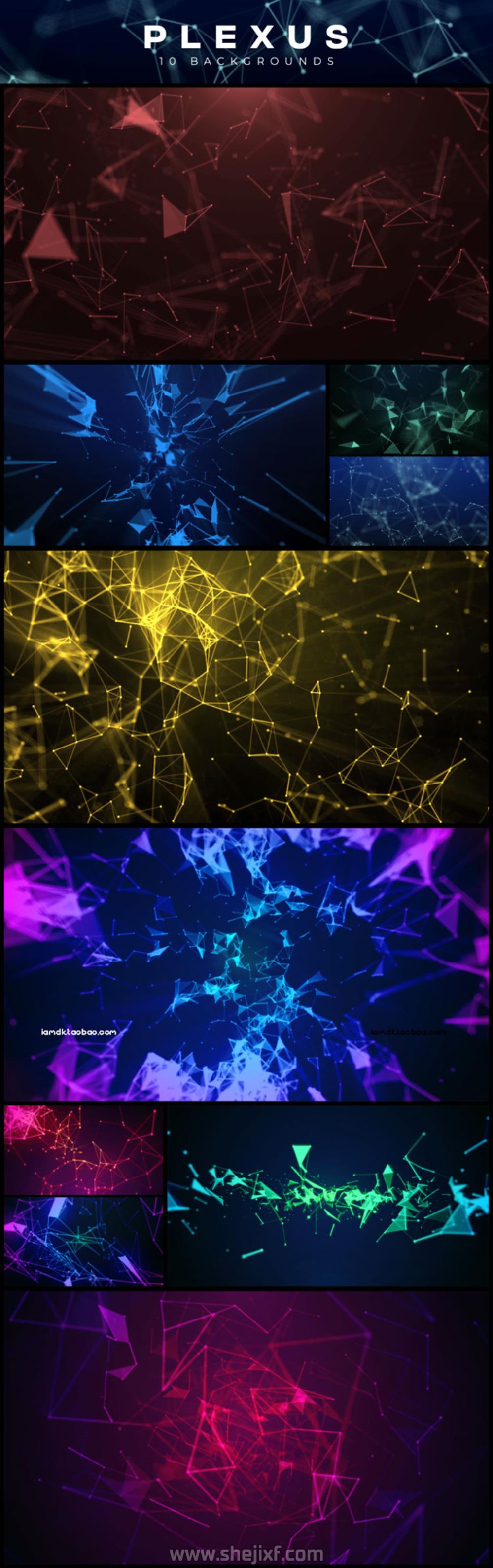 AE脚本 300组循环背景抽象科技感HUD渐变点线粒子视频动画预设 iBG | 300+ Loop Backgrounds插图10