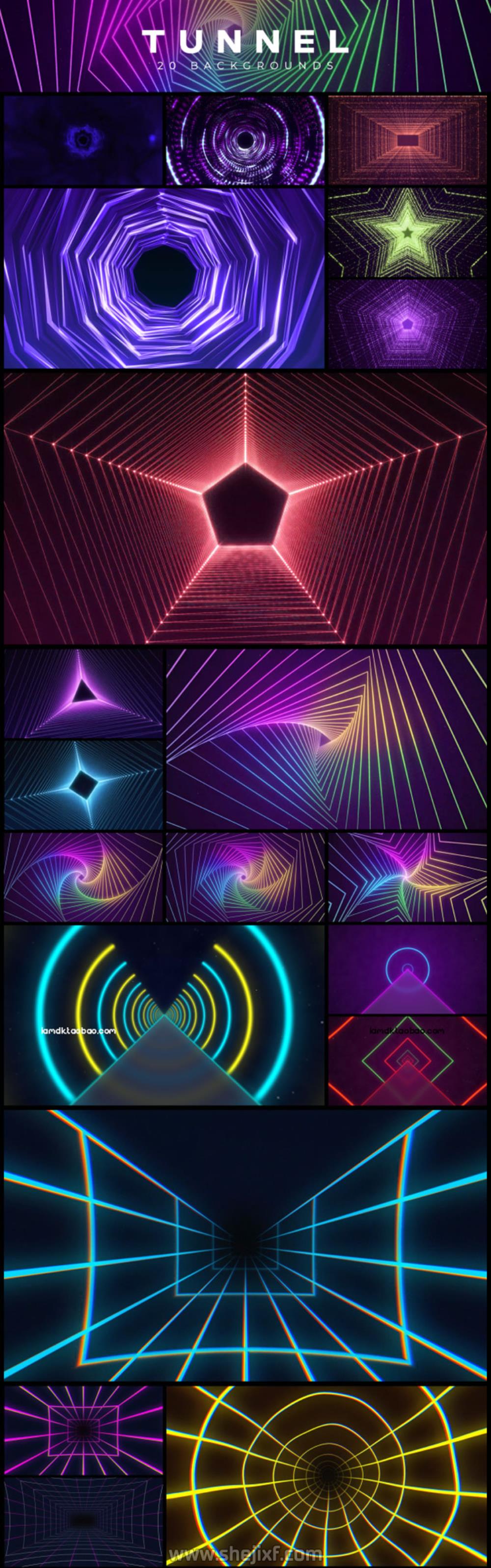 AE脚本 300组循环背景抽象科技感HUD渐变点线粒子视频动画预设 iBG | 300+ Loop Backgrounds插图15