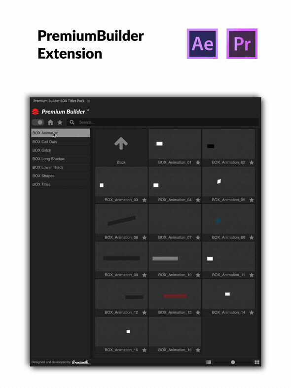 AE脚本+PR预设 1000款故障失真漏光标题视频过渡动效预设 Montage Library  Most Useful Effects插图1