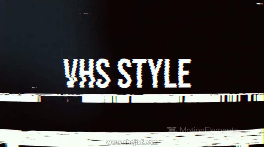 潮流像素故障风标题徽标Logo设计AE视频模板素材 VHS Style Opener插图1