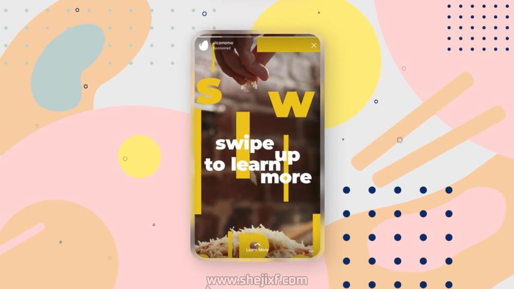 20款优雅品牌推广新媒体视频海报设计AE模板 Instagram Swipe Up Stories插图2