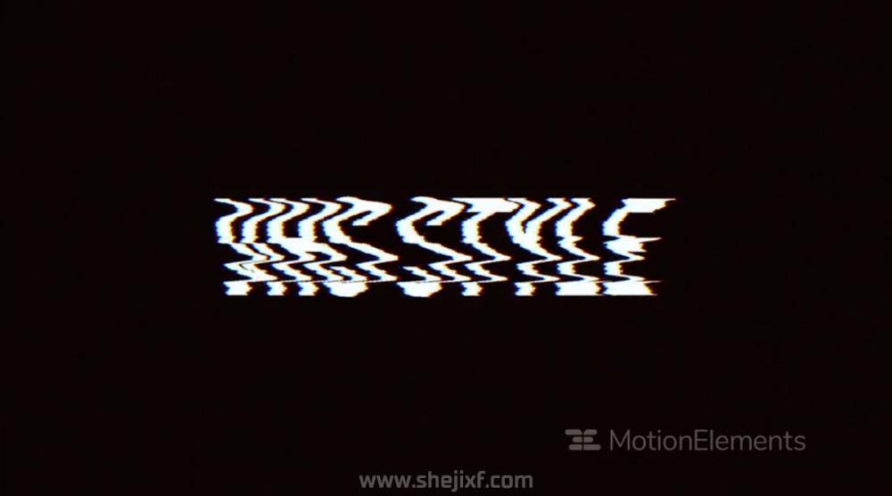 潮流像素故障风标题徽标Logo设计AE视频模板素材 VHS Style Opener插图2
