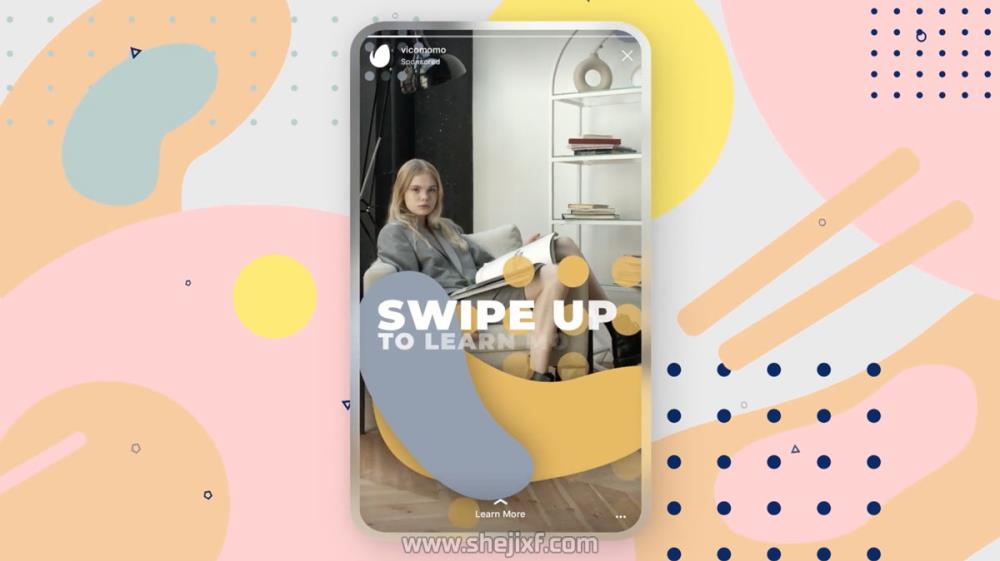 20款优雅品牌推广新媒体视频海报设计AE模板 Instagram Swipe Up Stories插图3