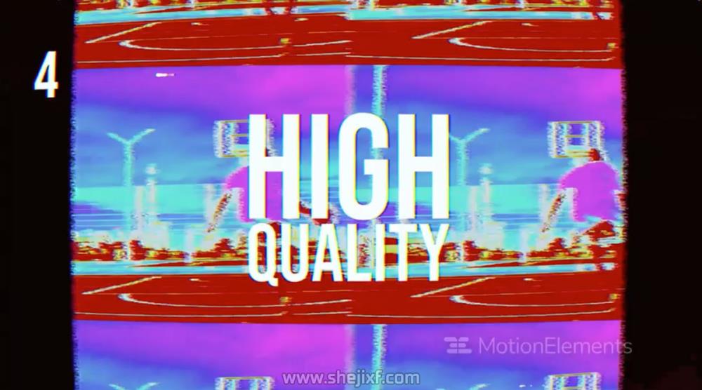 潮流像素故障风标题徽标Logo设计AE视频模板素材 VHS Style Opener插图4