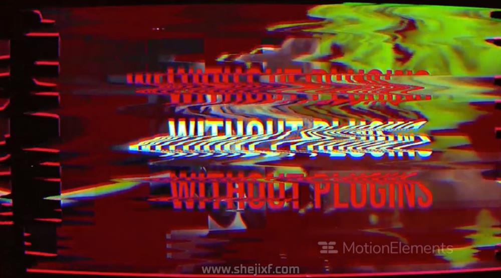 潮流像素故障风标题徽标Logo设计AE视频模板素材 VHS Style Opener插图5