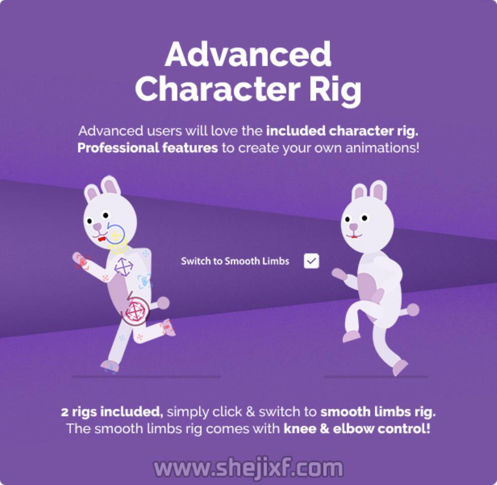 AE模板 有趣动物角色绑定动作卡通MG动画预设工具包V2 Animal Character Animation Explainer Toolkit插图8