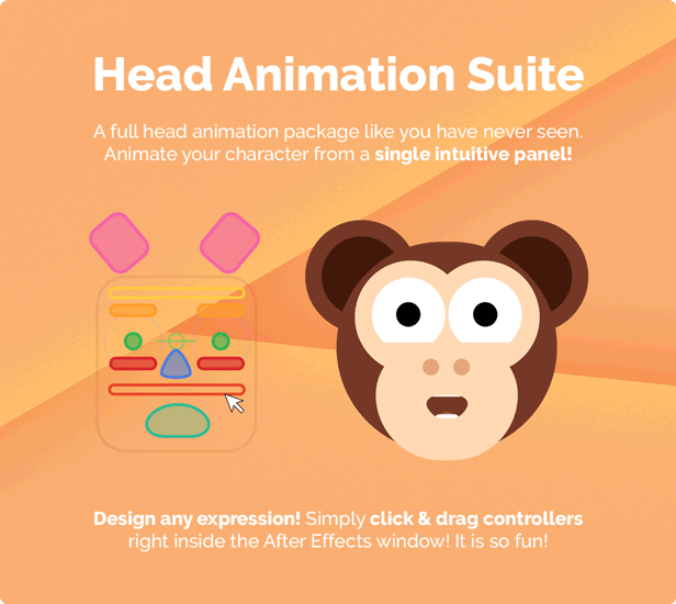 AE模板 有趣动物角色绑定动作卡通MG动画预设工具包V2 Animal Character Animation Explainer Toolkit插图9