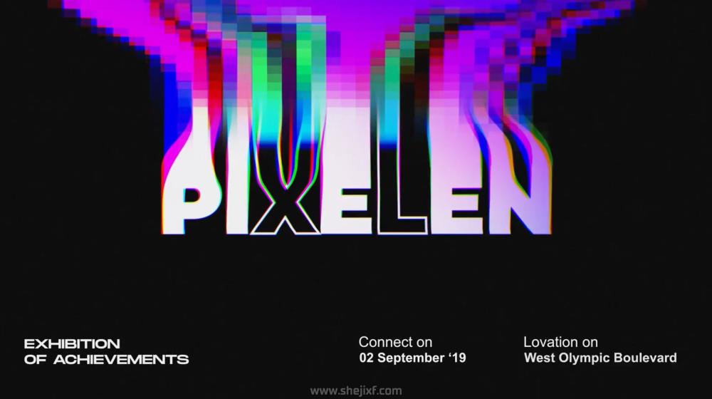 潮流扭曲起伏虹彩经线印刷标题徽标Logo设计动态演示效果AE视频模板素材 Warp Typographics插图7