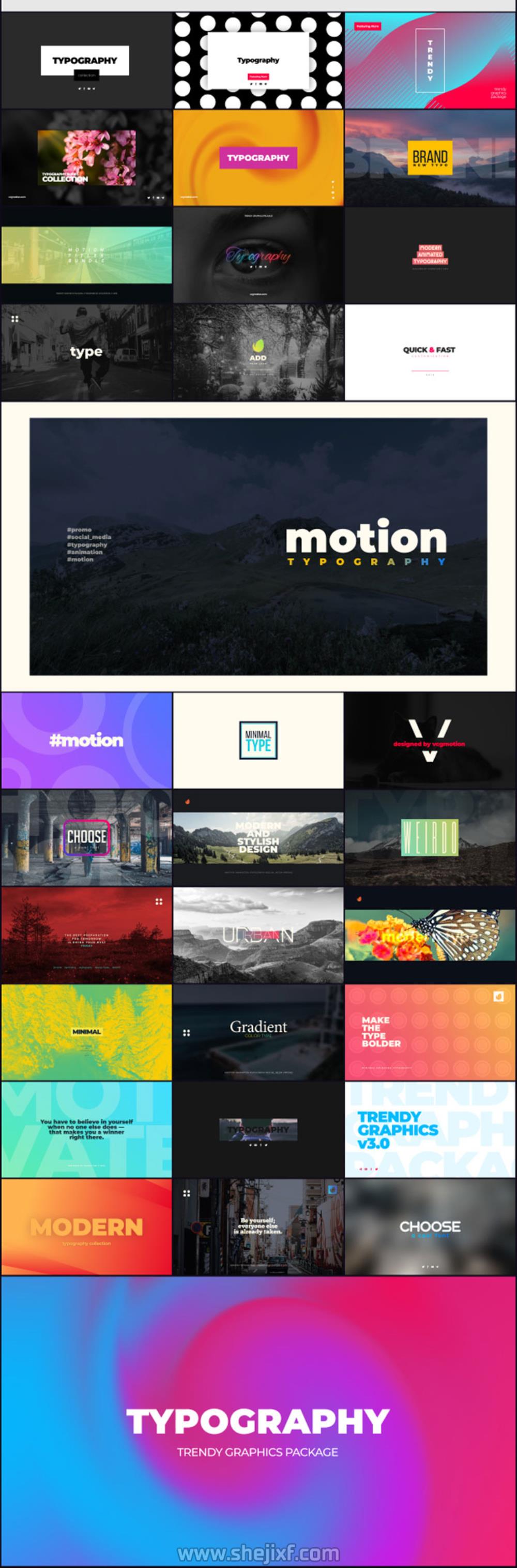 4300多款社交新媒体海报标题图标背景元素动画视频模板素材 Motion Graphics Pack插图13
