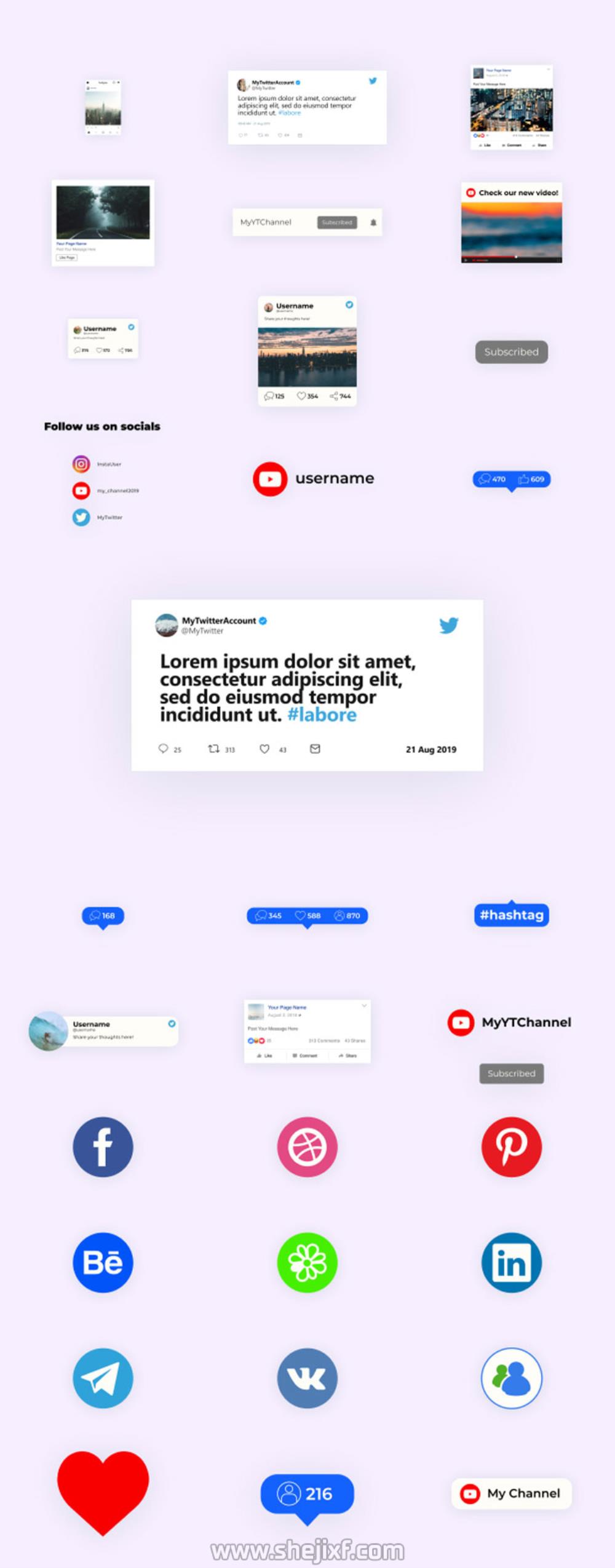 4300多款社交新媒体海报标题图标背景元素动画视频模板素材 Motion Graphics Pack插图20