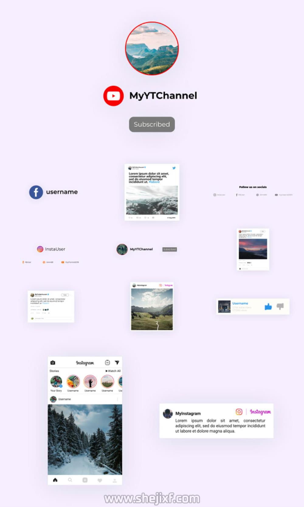 4300多款社交新媒体海报标题图标背景元素动画视频模板素材 Motion Graphics Pack插图21