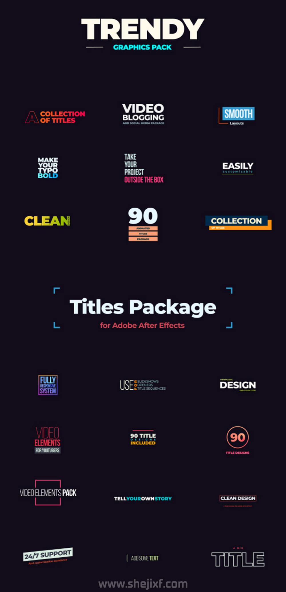 4300多款社交新媒体海报标题图标背景元素动画视频模板素材 Motion Graphics Pack插图24