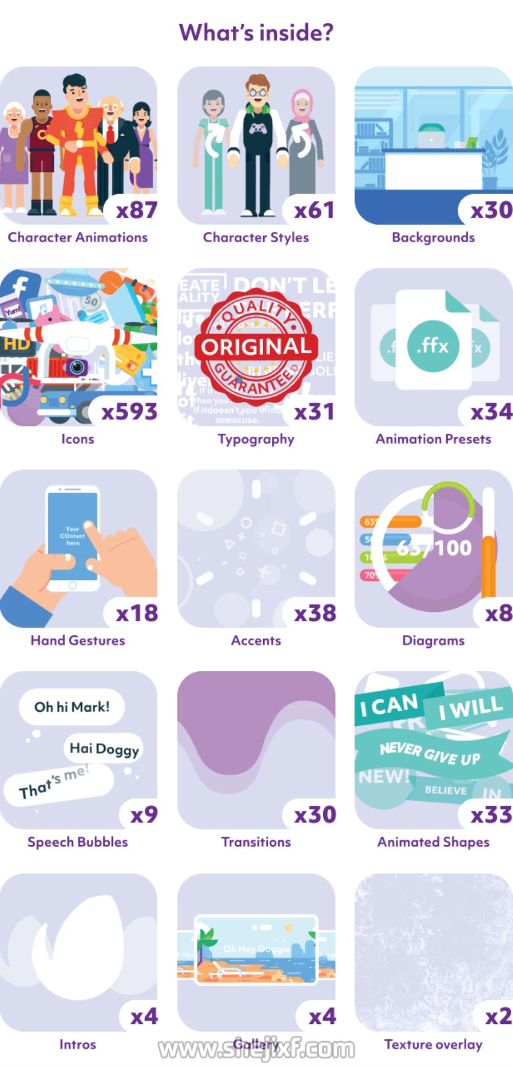 1000+卡通人物角色动作MG动画场景解说片头元素包 Explainer Video Toolkit 4插图1