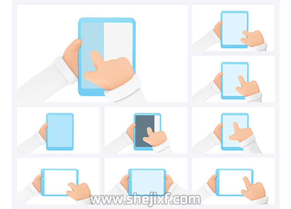 50款3D卡通手势操作动画AE视频模板素材 3D Hand Gestures Mockup Device插图1