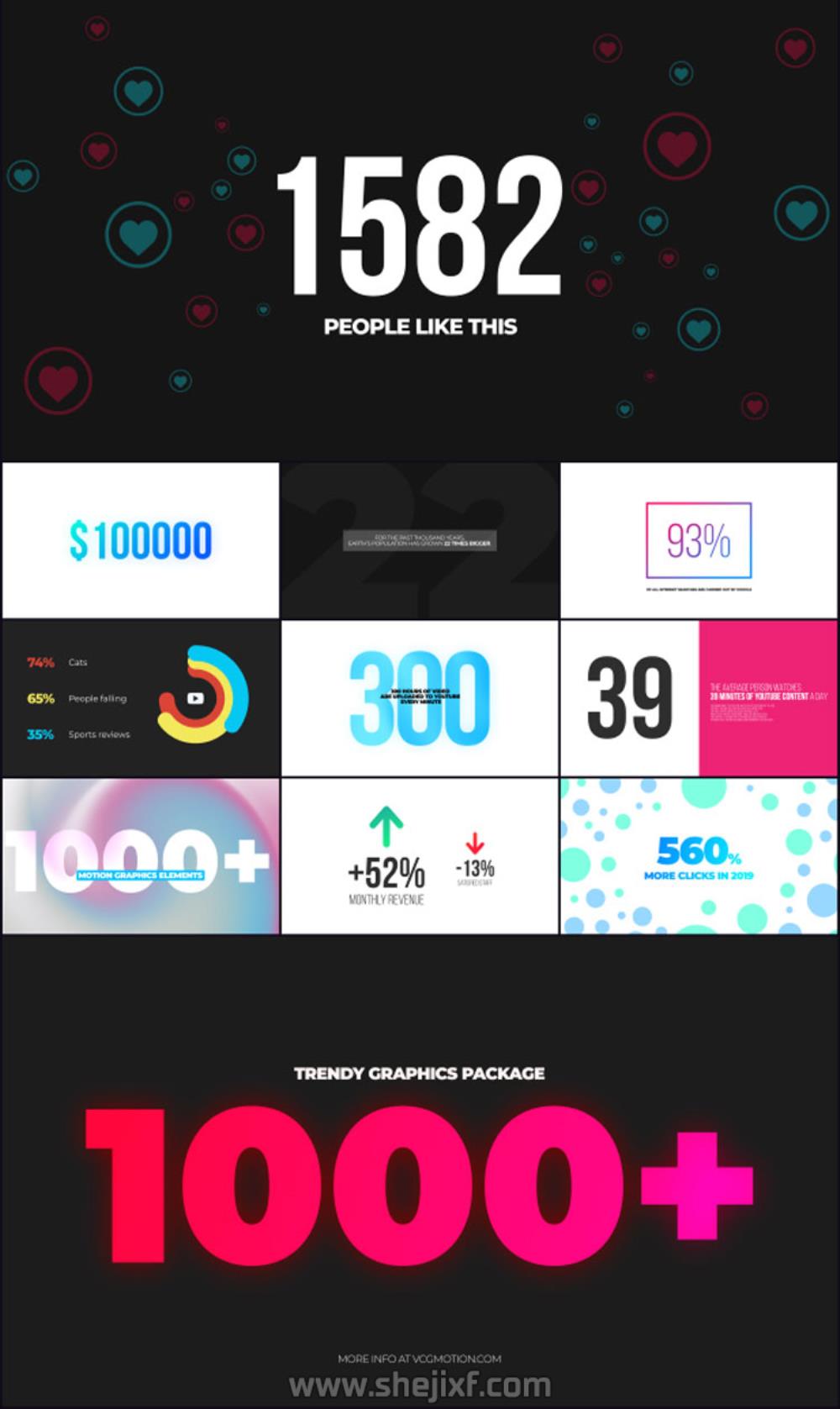 4300多款社交新媒体海报标题图标背景元素动画视频模板素材 Motion Graphics Pack插图29