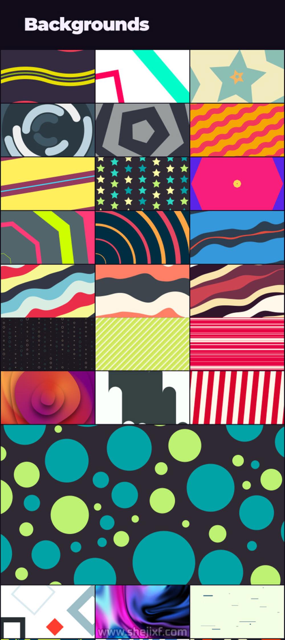 4300多款社交新媒体海报标题图标背景元素动画视频模板素材 Motion Graphics Pack插图30