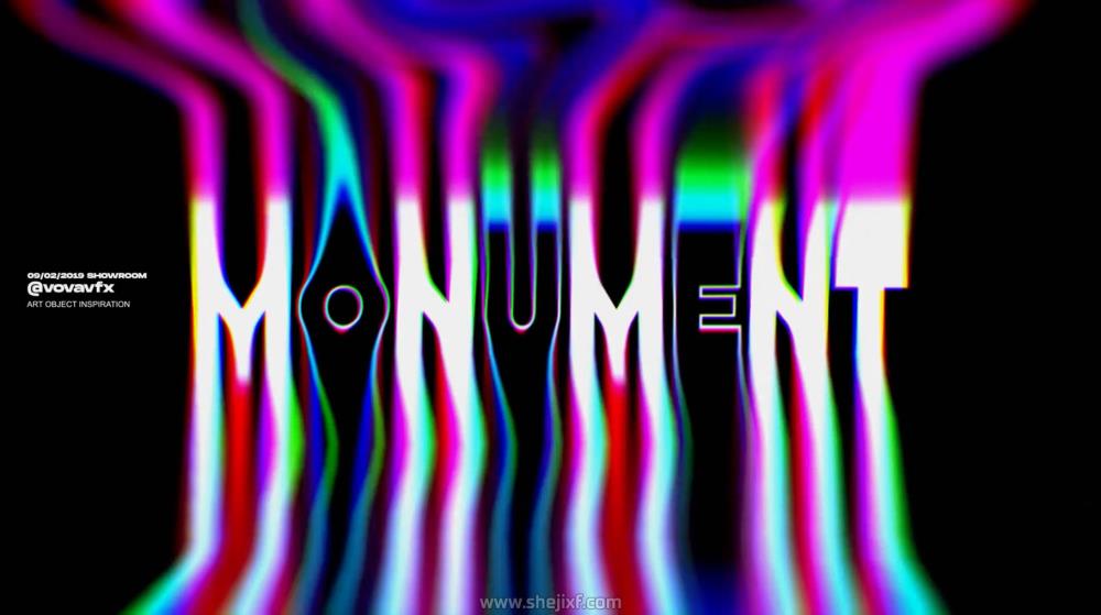 潮流扭曲起伏虹彩经线印刷标题徽标Logo设计动态演示效果AE视频模板素材 Warp Typographics插图2