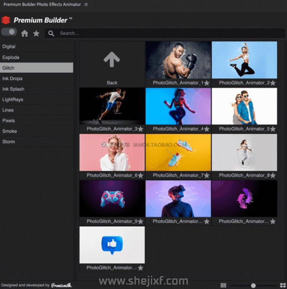 AE+PR脚本 图片边缘烟雾粒子飘散信号损坏能量像素拖尾特效预设V7 Photo Effects Animator V7插图26