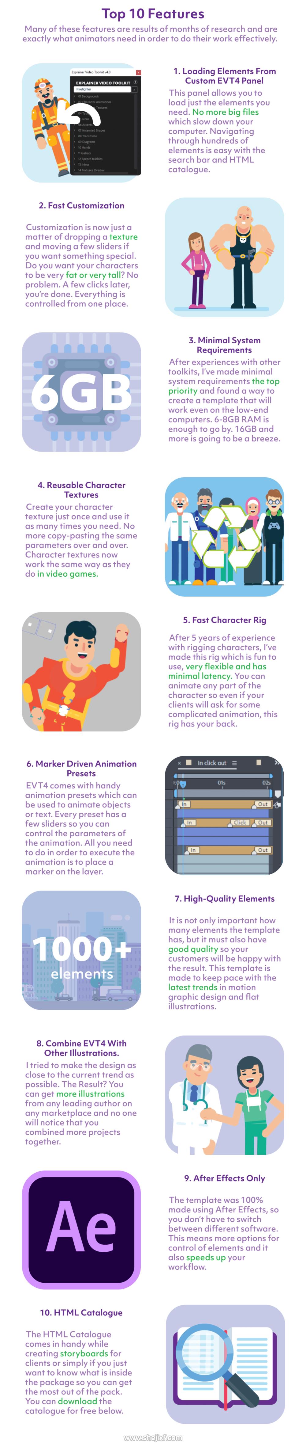 1000+卡通人物角色动作MG动画场景解说片头元素包 Explainer Video Toolkit 4插图3