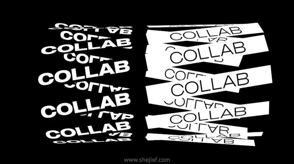 潮流动力学标题徽标Logo设计动态展示AE视频模板素材 Collab Studio – Kinetic Type I插图3