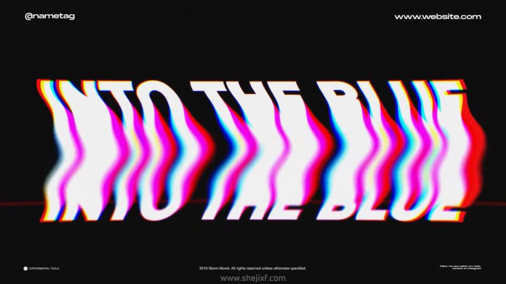 潮流扭曲起伏虹彩经线印刷标题徽标Logo设计动态演示效果AE视频模板素材 Warp Typographics插图3