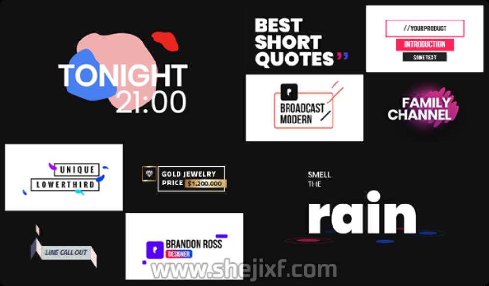 557个现代时尚图形文字标题新媒体海报排版设计MG动画AE+PR脚本模板 Videohive  Typekit Animated Titles插图5