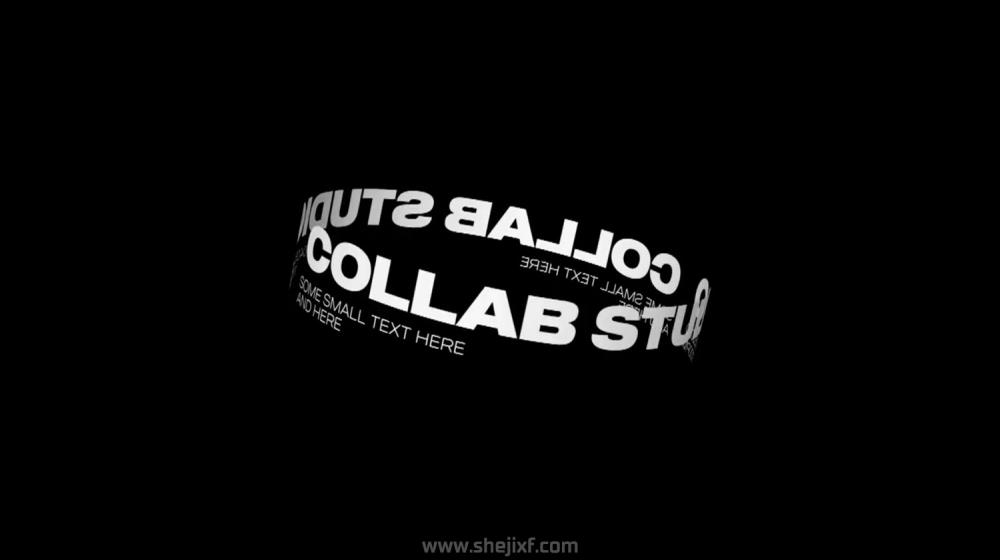 潮流动力学标题徽标Logo设计动态展示AE视频模板素材 Collab Studio – Kinetic Type I插图4