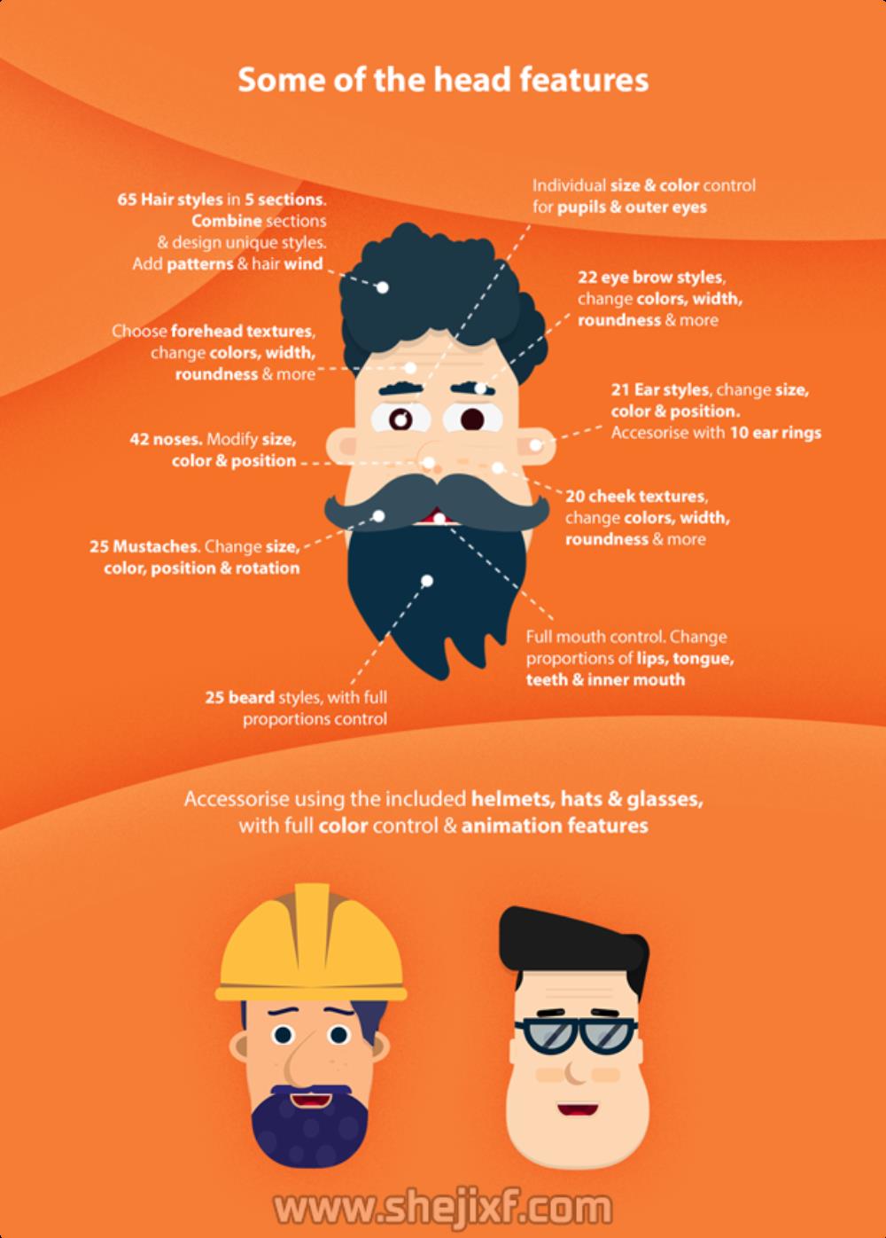 AE模板-卡通人物角色绑定口型动作MG动画工具包V2 Videohive  Character Animation Explainer Toolkit V2插图4