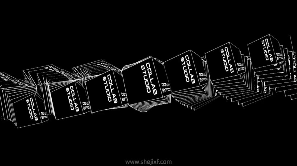 潮流动力学标题徽标Logo设计动态展示AE视频模板素材 Collab Studio – Kinetic Type I插图6