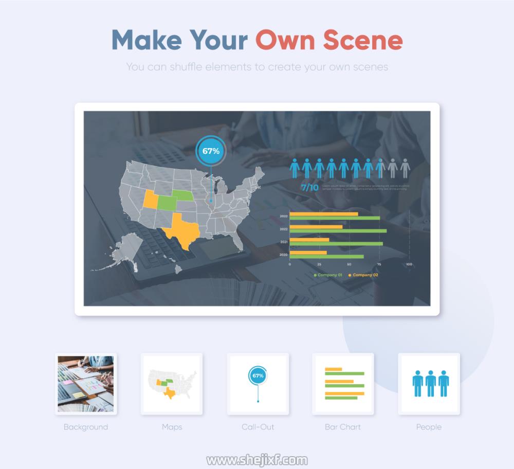 1200多个幻灯片信息图表设计AE动画模板 Videohive  Infopix  Infographics Pack插图6