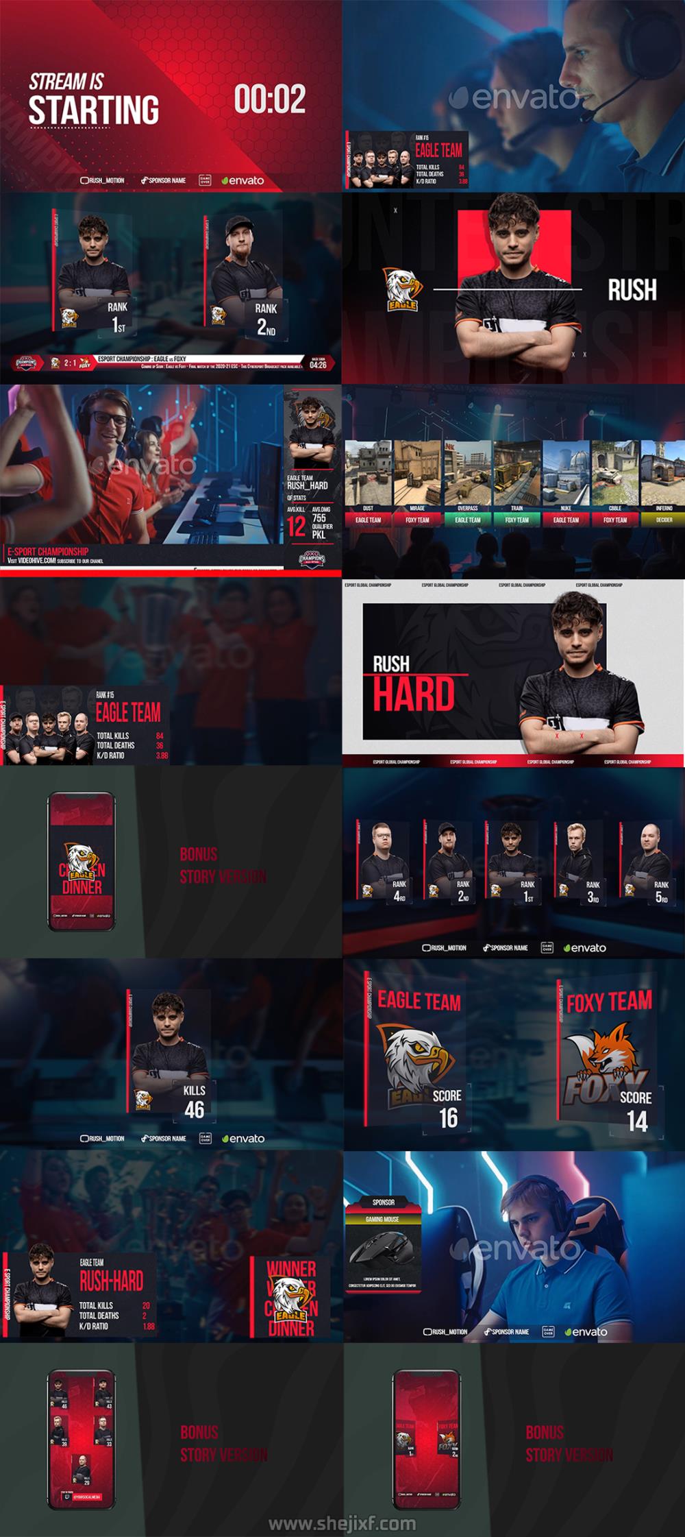 电子竞技视频介绍设计AE模板素材 Esport Broadcast package插图