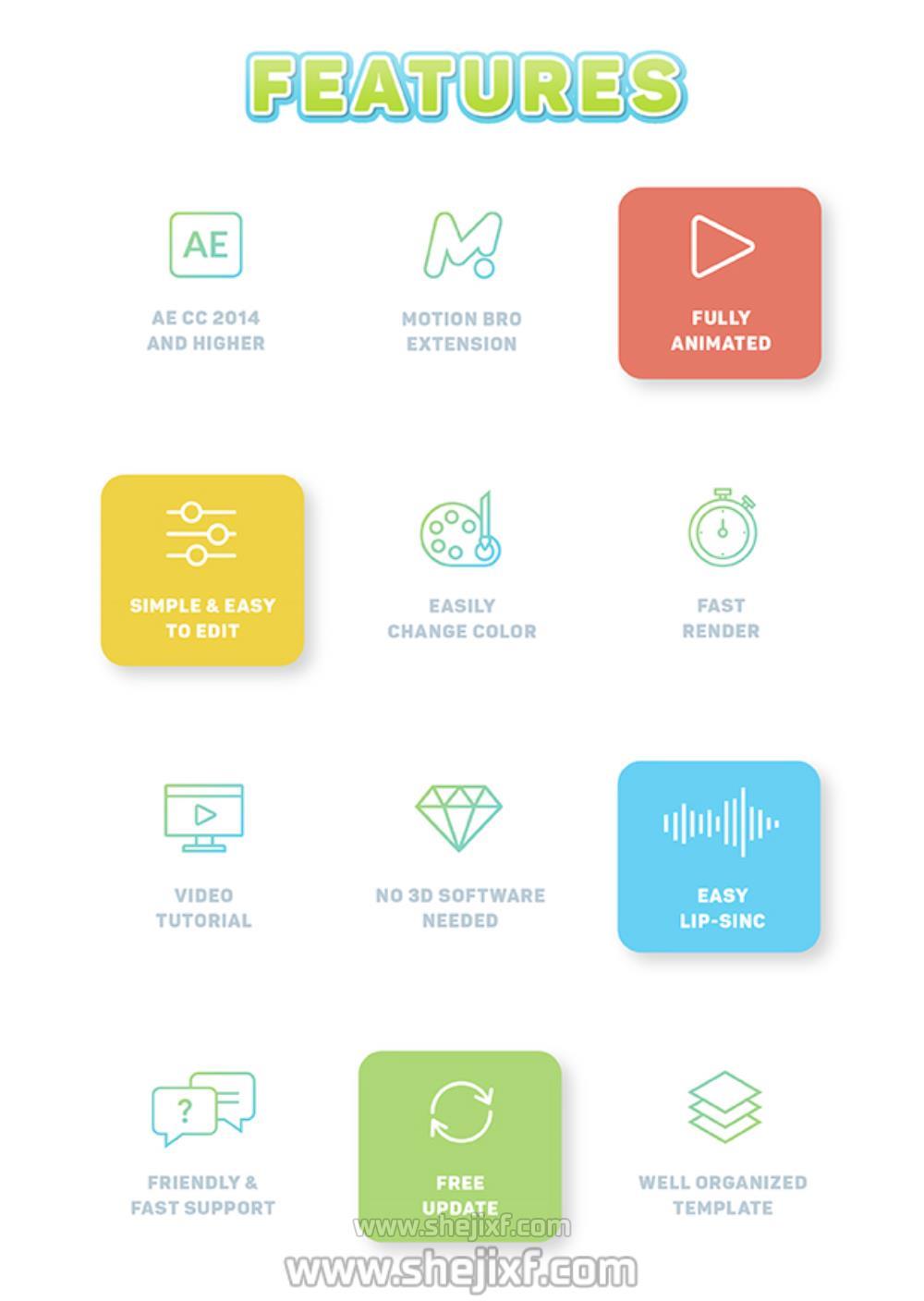 AE脚本-三维卡通人物角色场景图标建筑标题介绍MG动画工具包V2.2 3D Characters Explainer Toolkit插图2