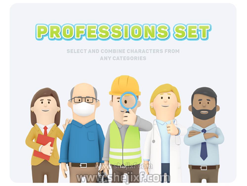 AE脚本-三维卡通人物角色场景图标建筑标题介绍MG动画工具包V2.2 3D Characters Explainer Toolkit插图8